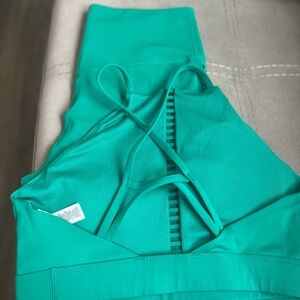Green Strappy Sports Bra